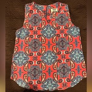 Coral & Blue Patterned Tank NWT